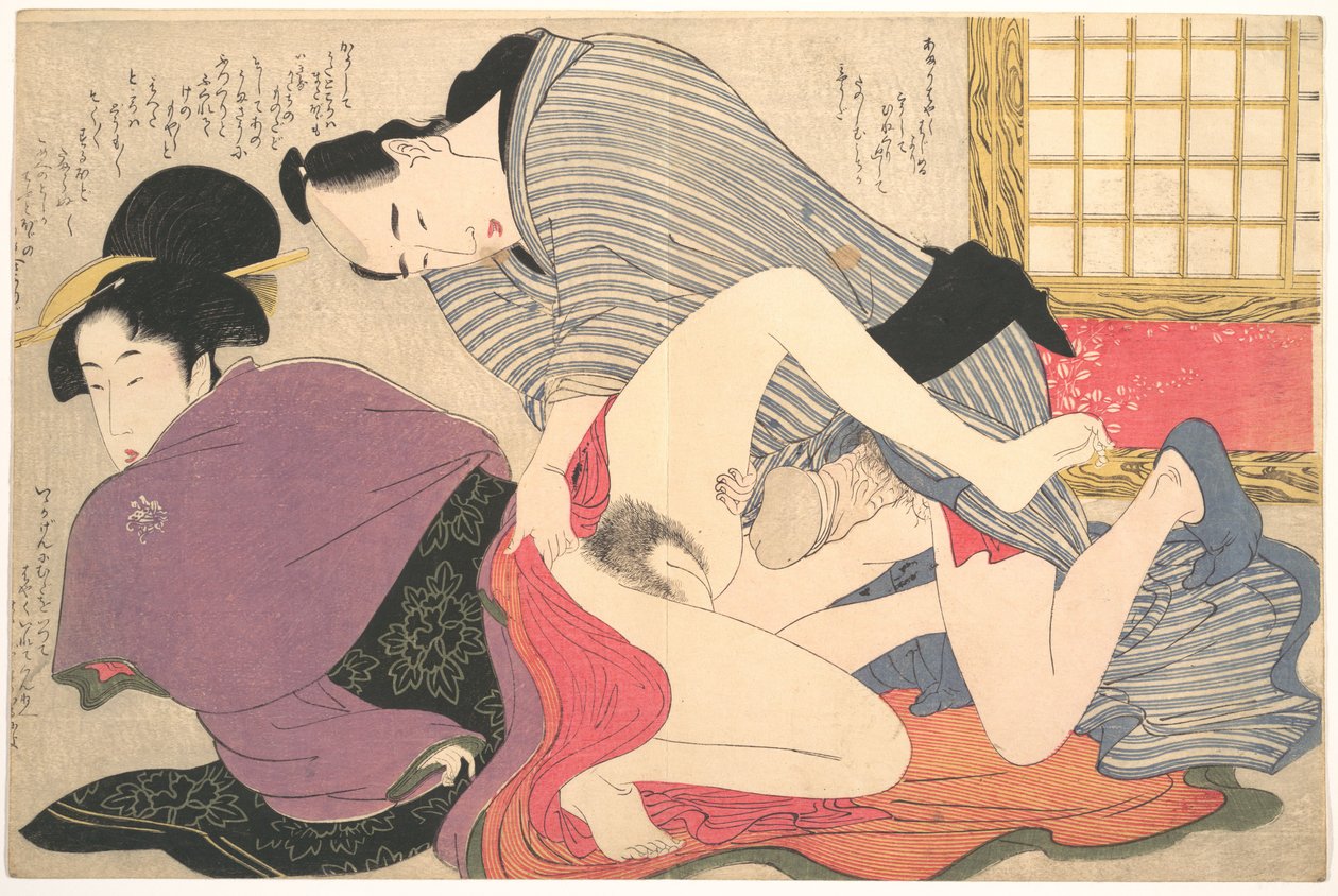 Lámina erótica de Kitagawa Utamaro