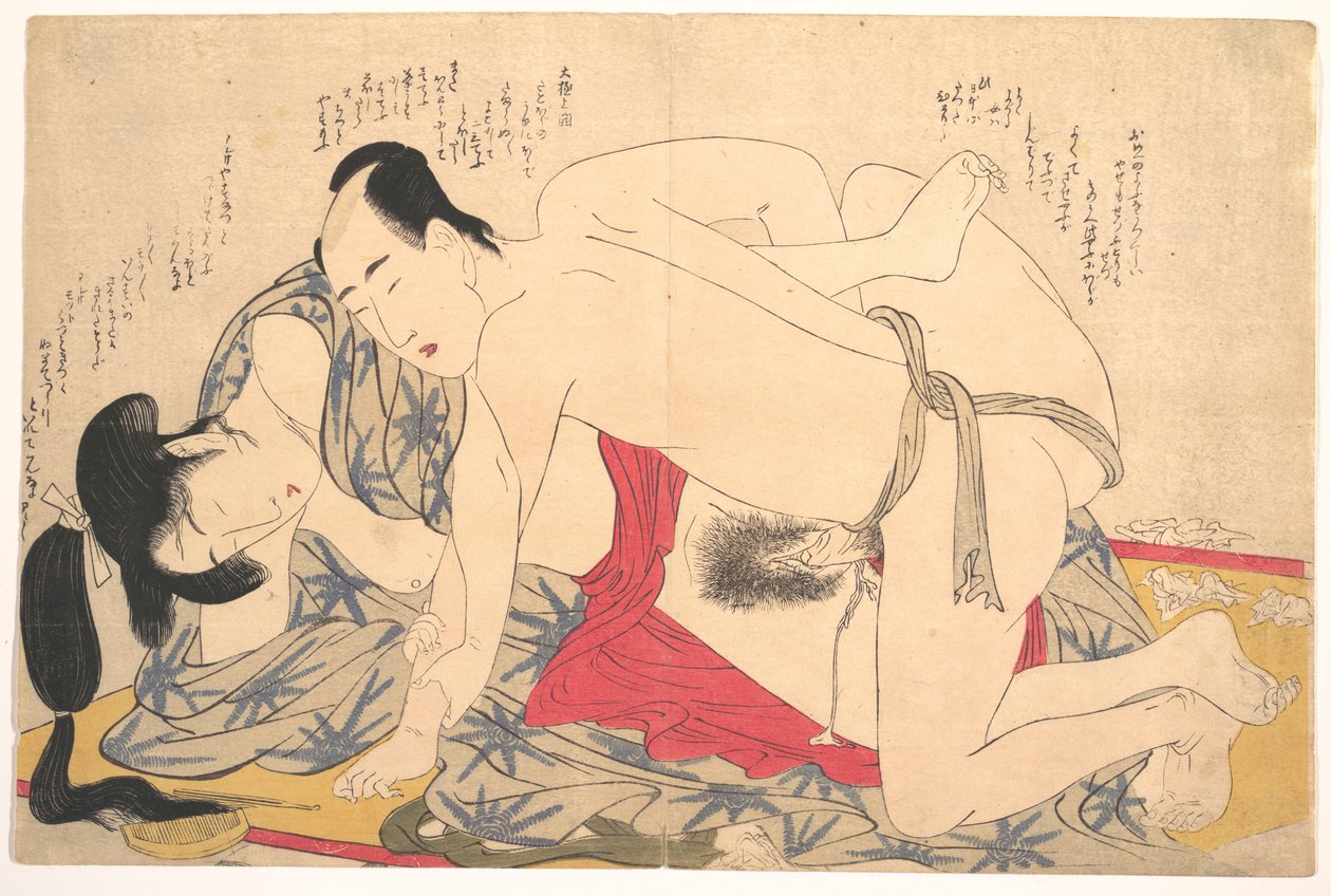 Lámina erótica de Kitagawa Utamaro