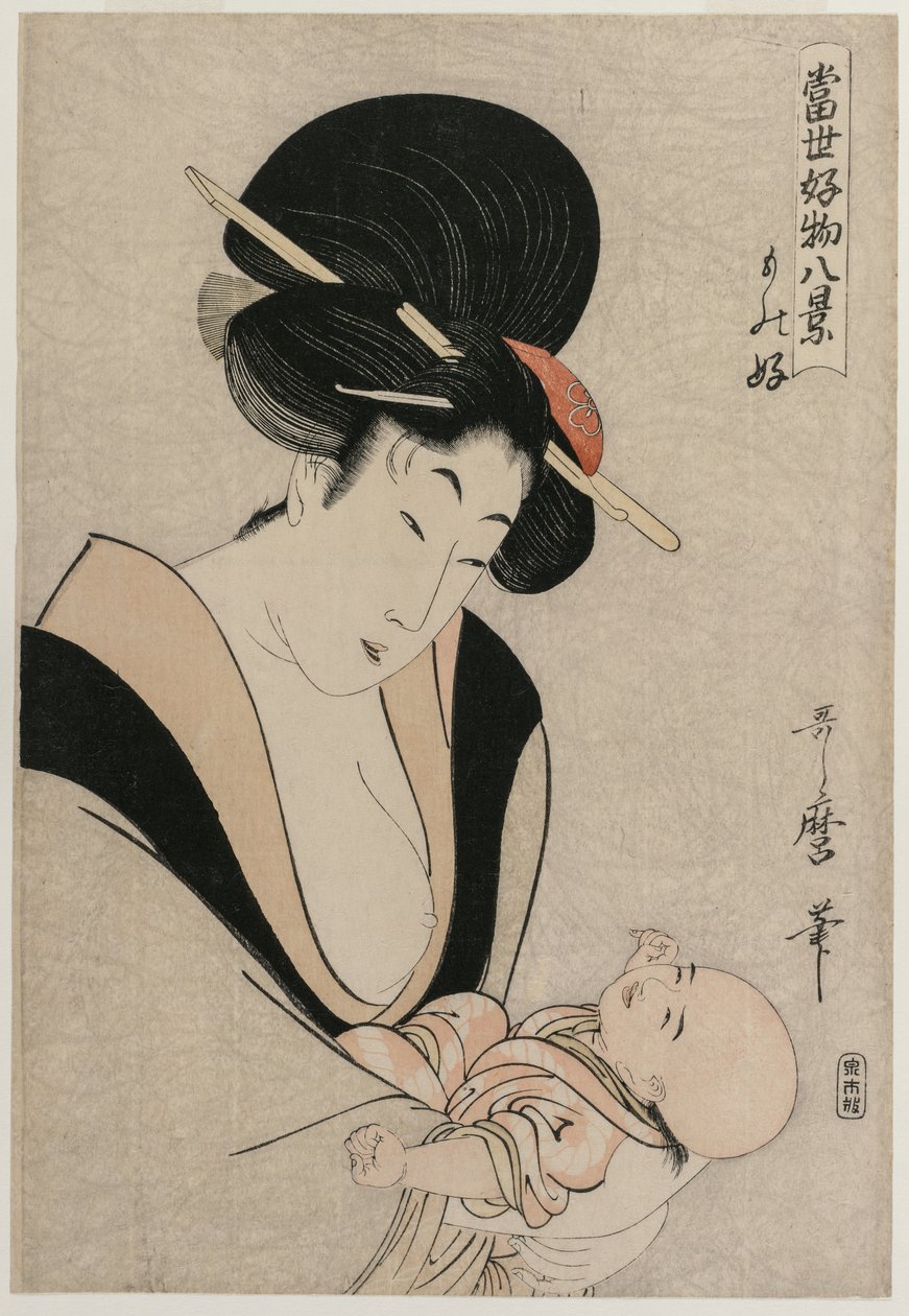 Aficionado a las cosas de la serie Ocho vistas de las cosas favoritas del mundo de hoy de Kitagawa Utamaro
