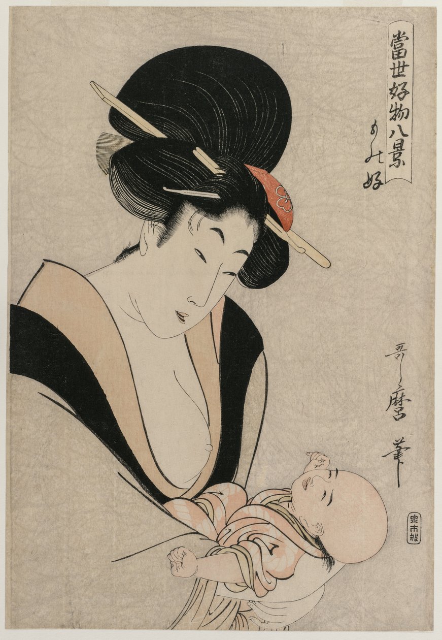 Aficionado a las cosas de la serie Ocho vistas de las cosas favoritas del mundo de hoy, finales de la década de 1790 de Kitagawa Utamaro