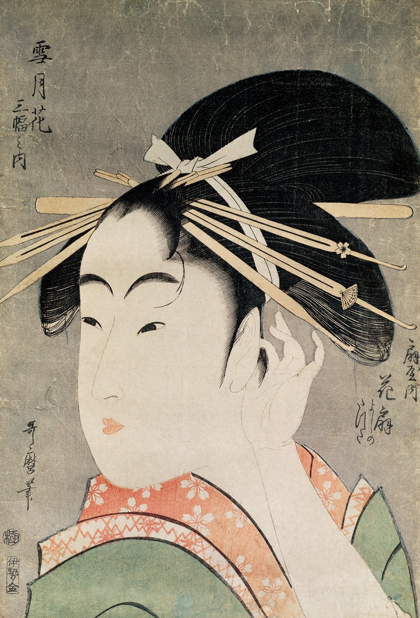 Cabeza de una mujer de Kitagawa Utamaro