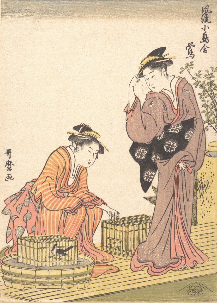 Ruiseñor japonés, 1754-1806 de Kitagawa Utamaro