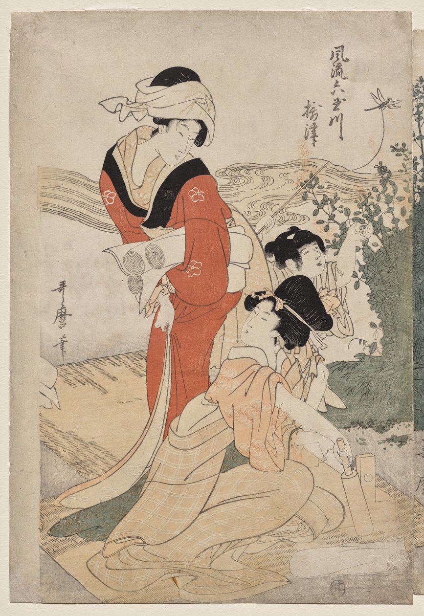 Provincia de Musashi de la serie Ríos de seis joyas a la moda (Furyu Mu Tamagawa) de Kitagawa Utamaro