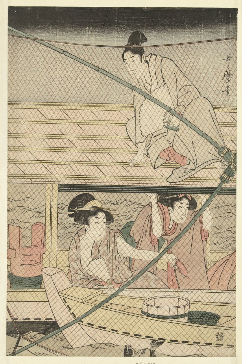 Pesca nocturna de Kitagawa Utamaro
