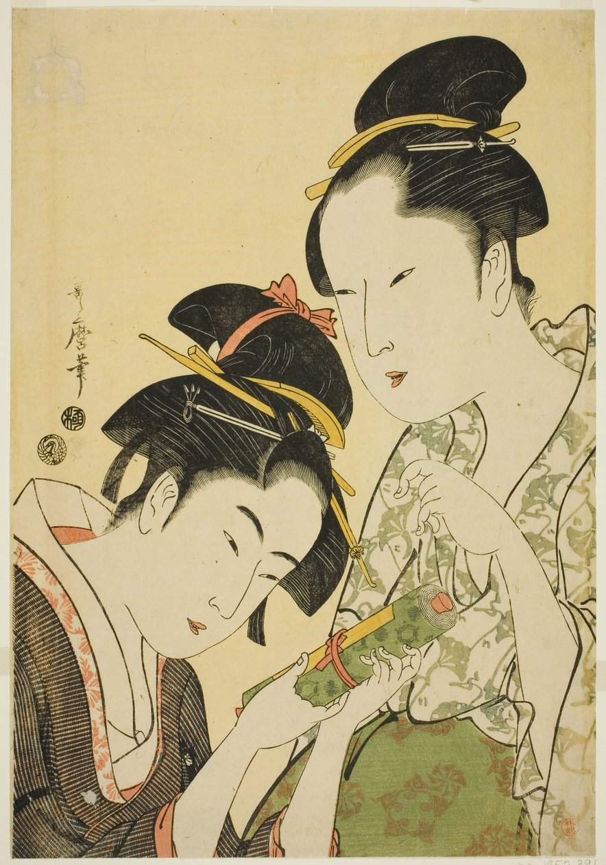 Okita y Ofuji de Kitagawa Utamaro