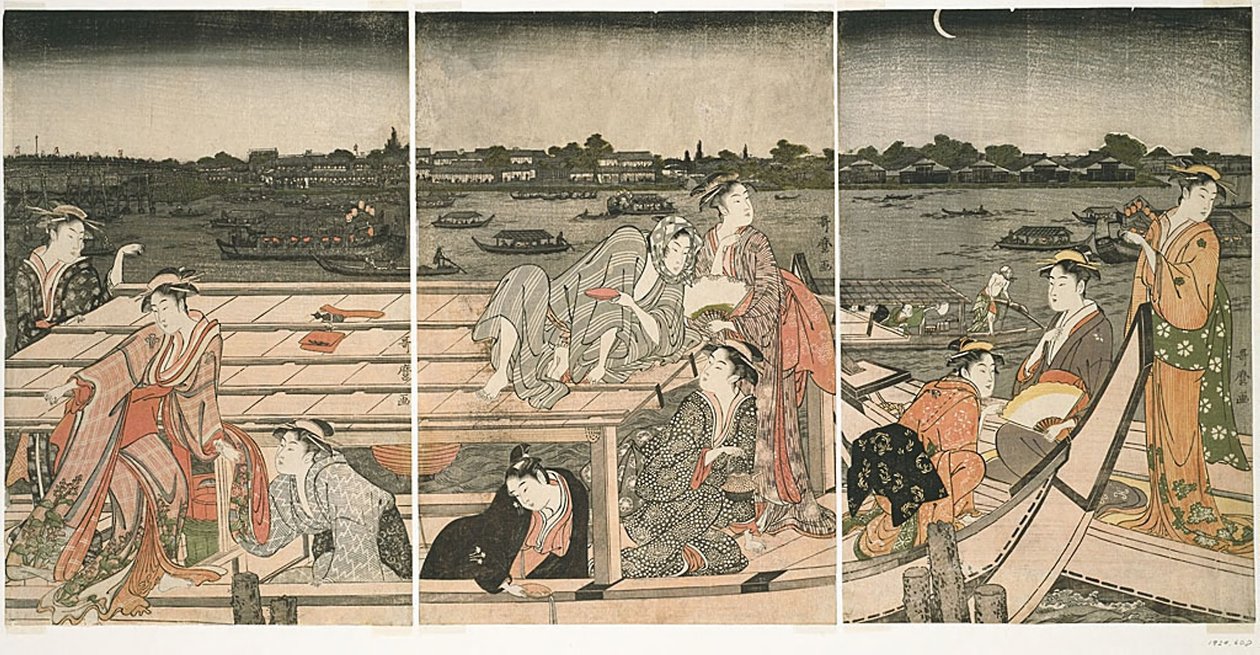 Paseos en barco por el río Sumida de Kitagawa Utamaro