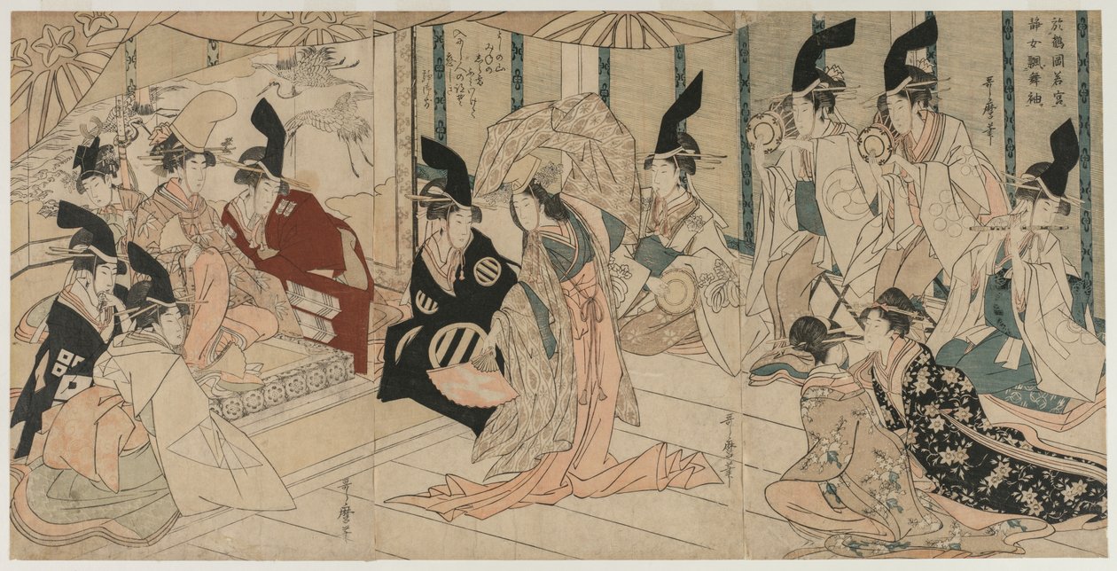 Escena Adaptada de la obra El Tesoro de los Retenedores Leales (Chushingura) de Kitagawa Utamaro