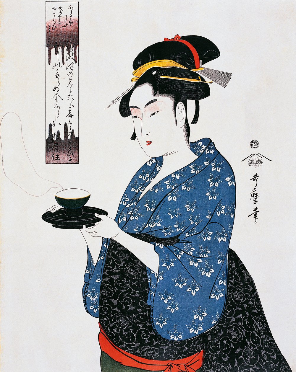 Hora del té, Ukiyo-e, periodo Edo, Japón de Kitagawa Utamaro