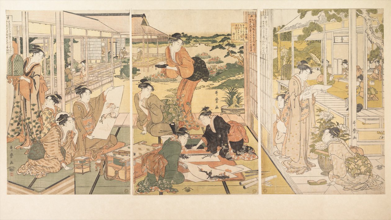Los cuatro logros (Kinkishoga) de Kitagawa Utamaro