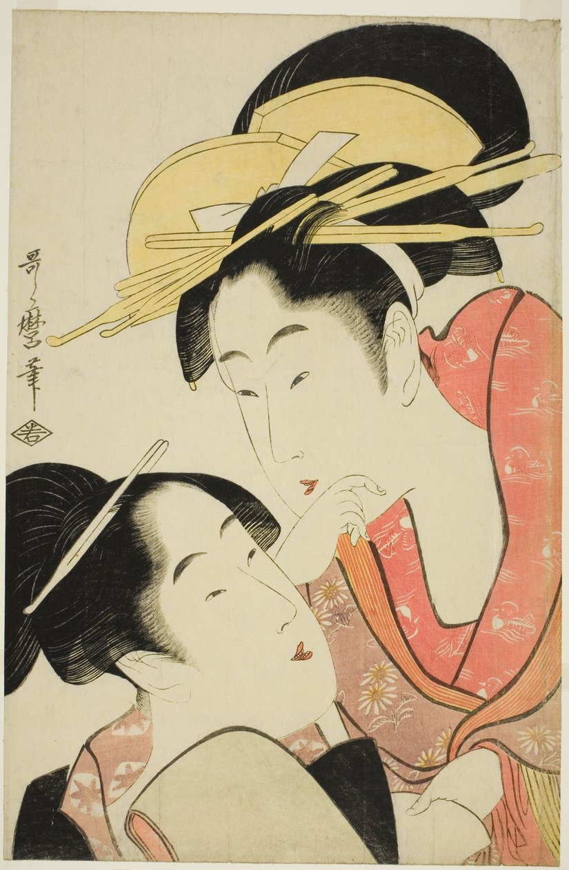 El hábito de criticar a los demás (Ta o soshiru kuse), de la serie "Siete malos hábitos (Nakute nana kuse)" de Kitagawa Utamaro