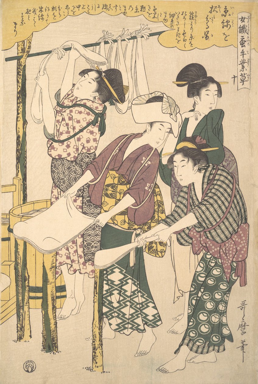 La fabricación de seda, ca. 1790 de Kitagawa Utamaro