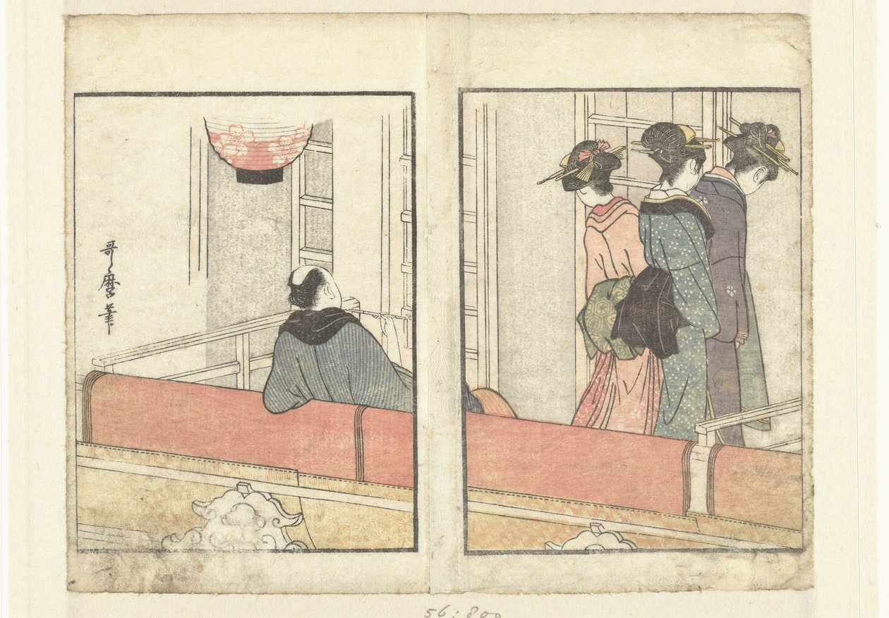 Albergue teatral
Una mirada entre bastidores a los actores (título de la serie)
Yakusha gakuya tsu (título de la serie) de Kitagawa Utamaro