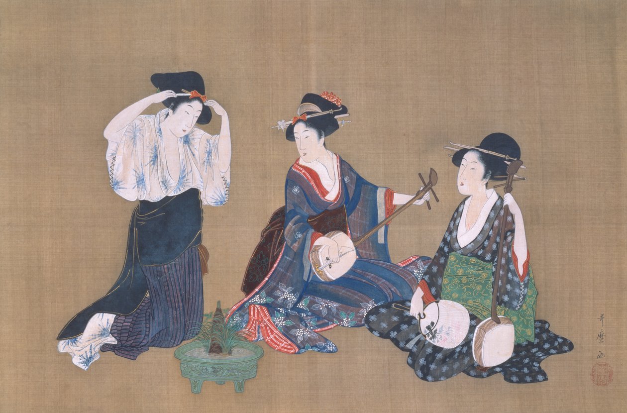 Tres bellezas, c.1790 de Kitagawa Utamaro