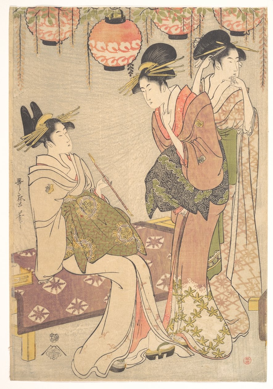 Tres cortesanas de Kitagawa Utamaro