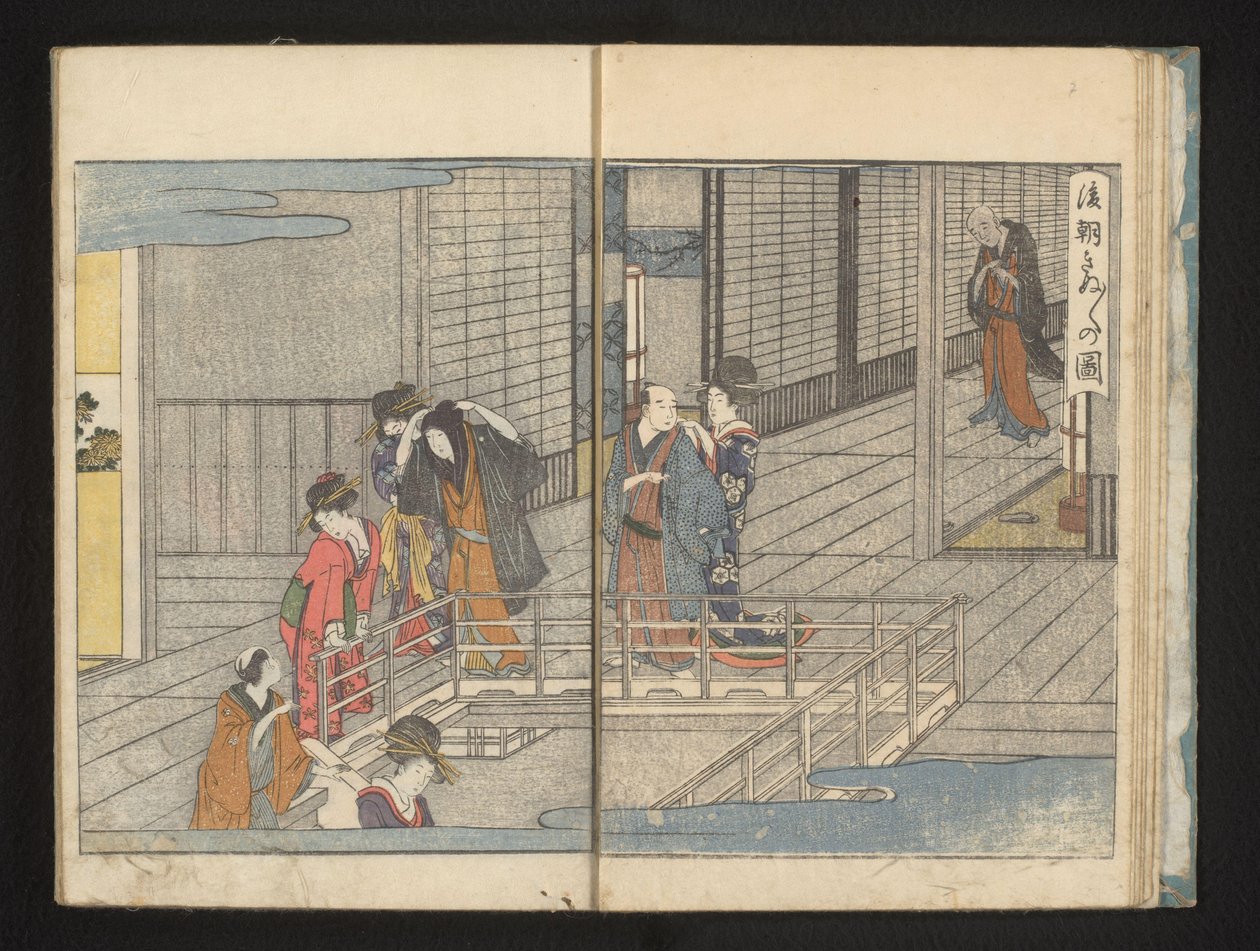 Salida de huéspedes de Kitagawa Utamaro