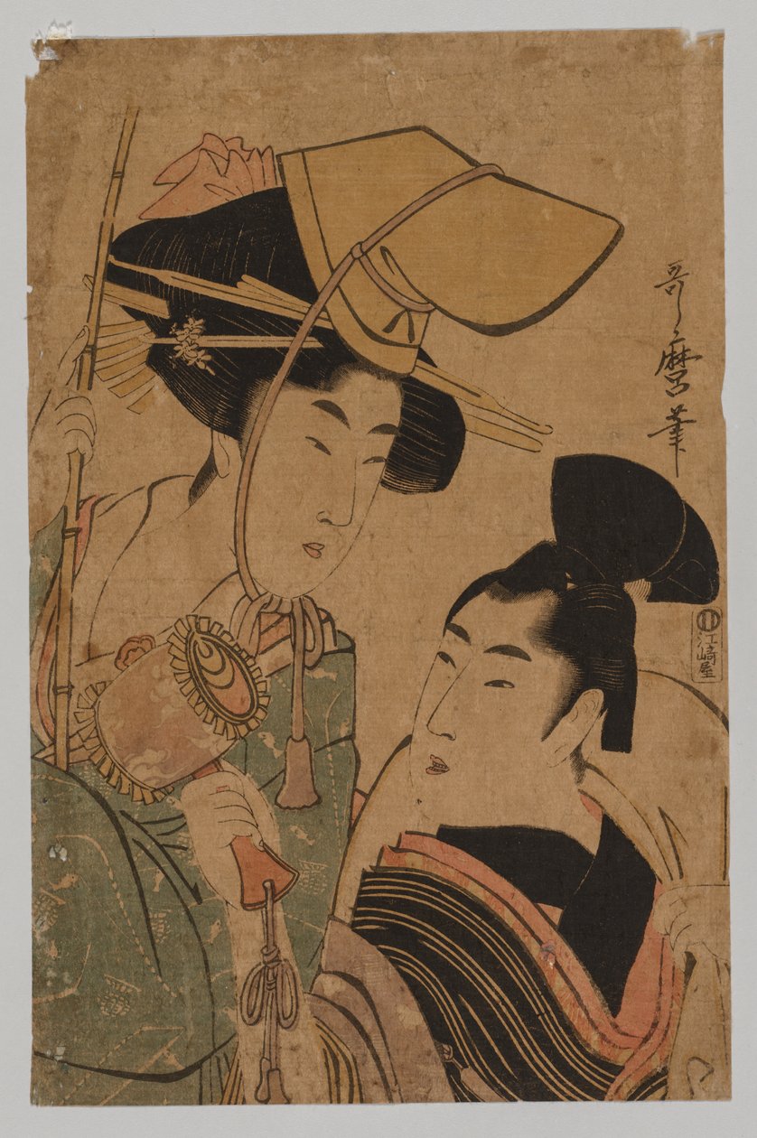 Mujer representando la buena fortuna de Kitagawa Utamaro