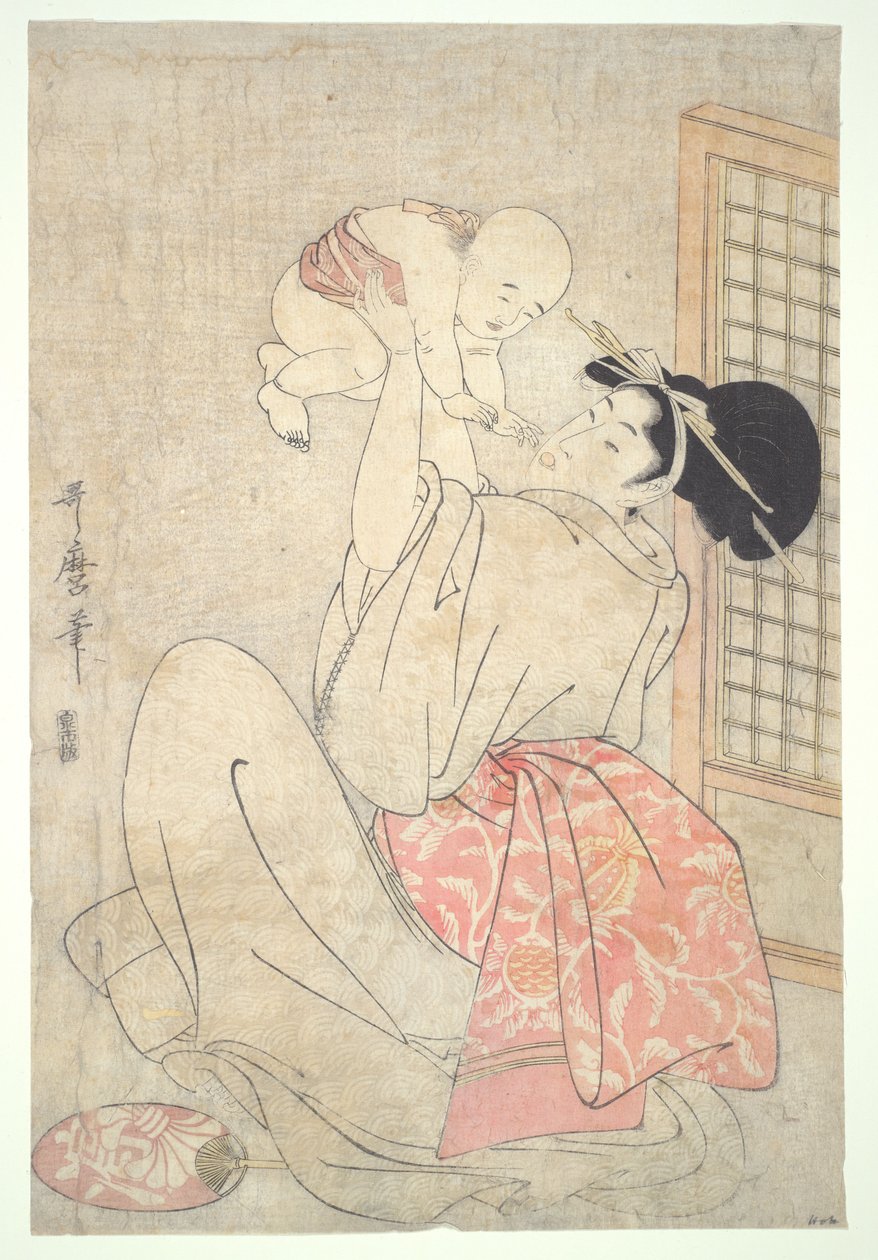 Mujer y bebé de Kitagawa Utamaro