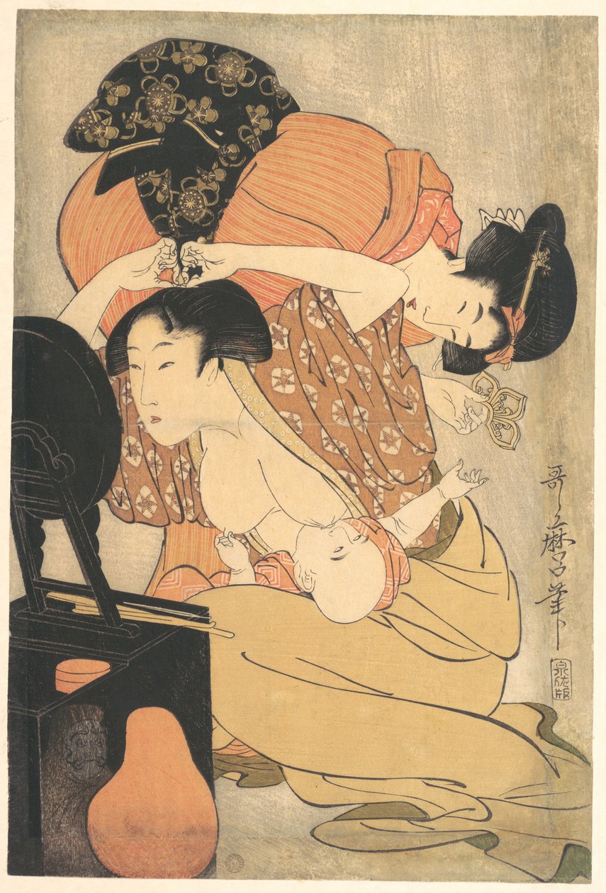 Mujer y niño de Kitagawa Utamaro