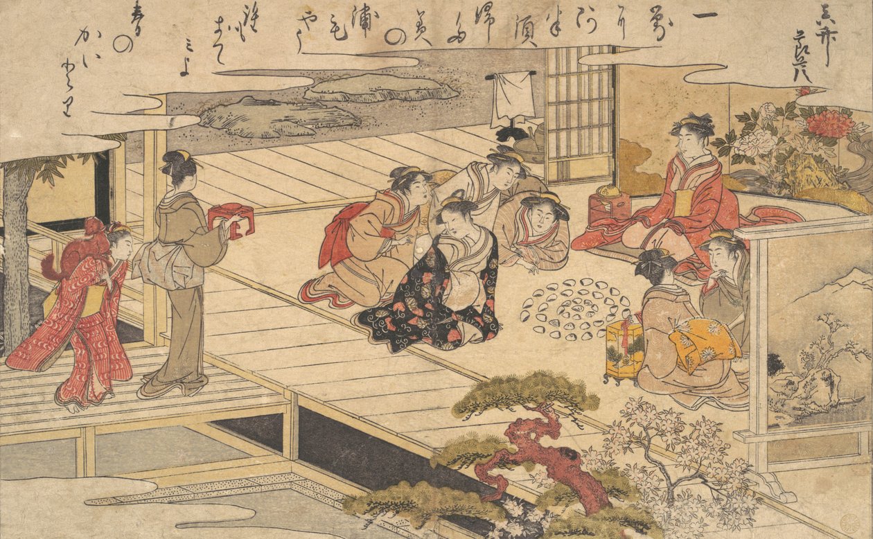 Mujeres jugando con conchas, 1790 de Kitagawa Utamaro