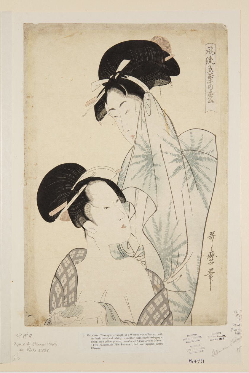 Mujeres después del baño de Kitagawa Utamaro