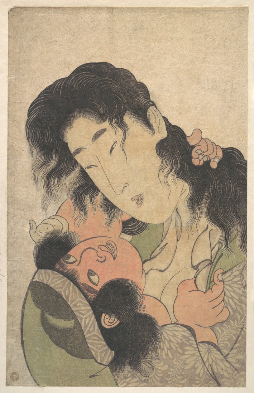 Yamauba jugando con Kintarō de Kitagawa Utamaro