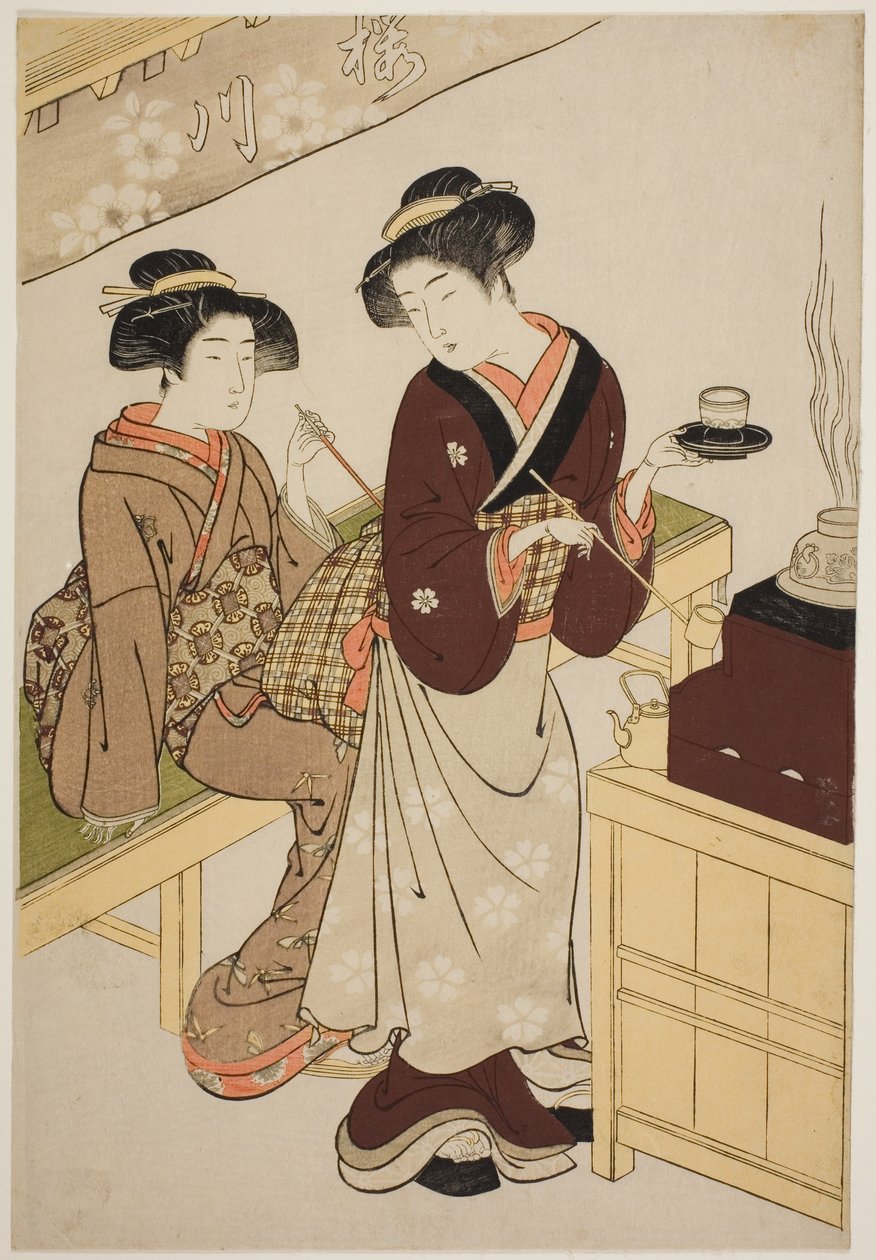 La Casa de Té Sakuragawa de Kitao Shigemasa