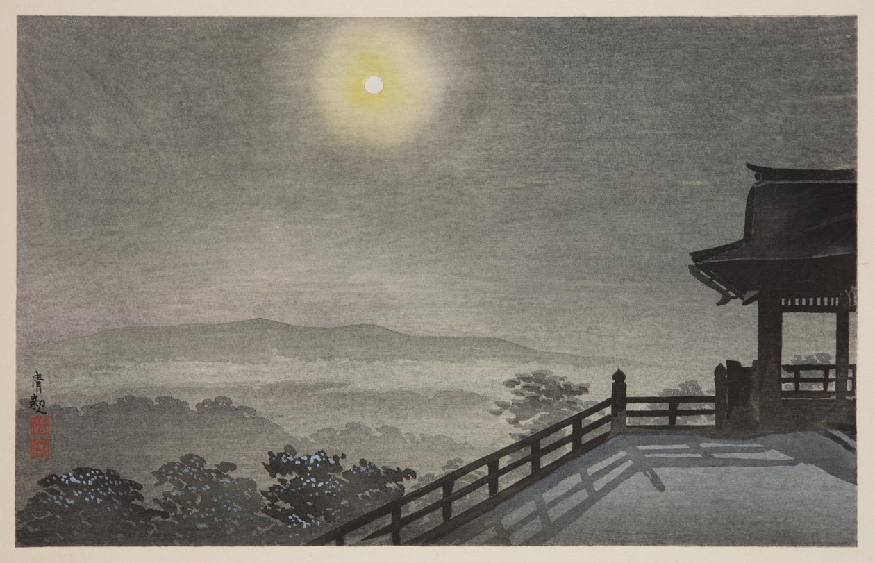 Noche de luna fresca en Kiyomizudo en la capital oriental de Kiyochika Kobayashi