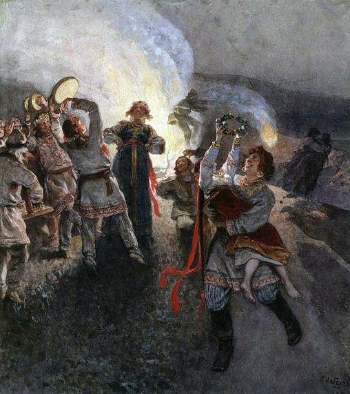 Celebraciones del Primero de Mayo, 1902 (acuarela sobre papel) de Klavdiy Vasilievich Lebedev