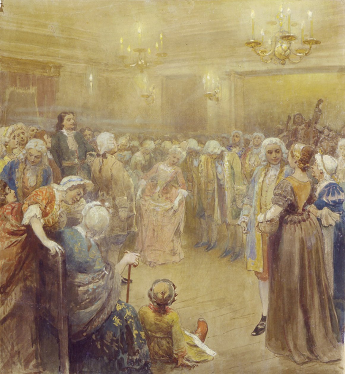 La asamblea en tiempos de Pedro I de Klavdiy Vasilievich Lebedev