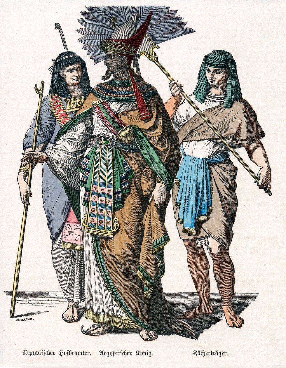 Rey egipcio y asistentes masculinos, mediados del siglo XIX de Knilling