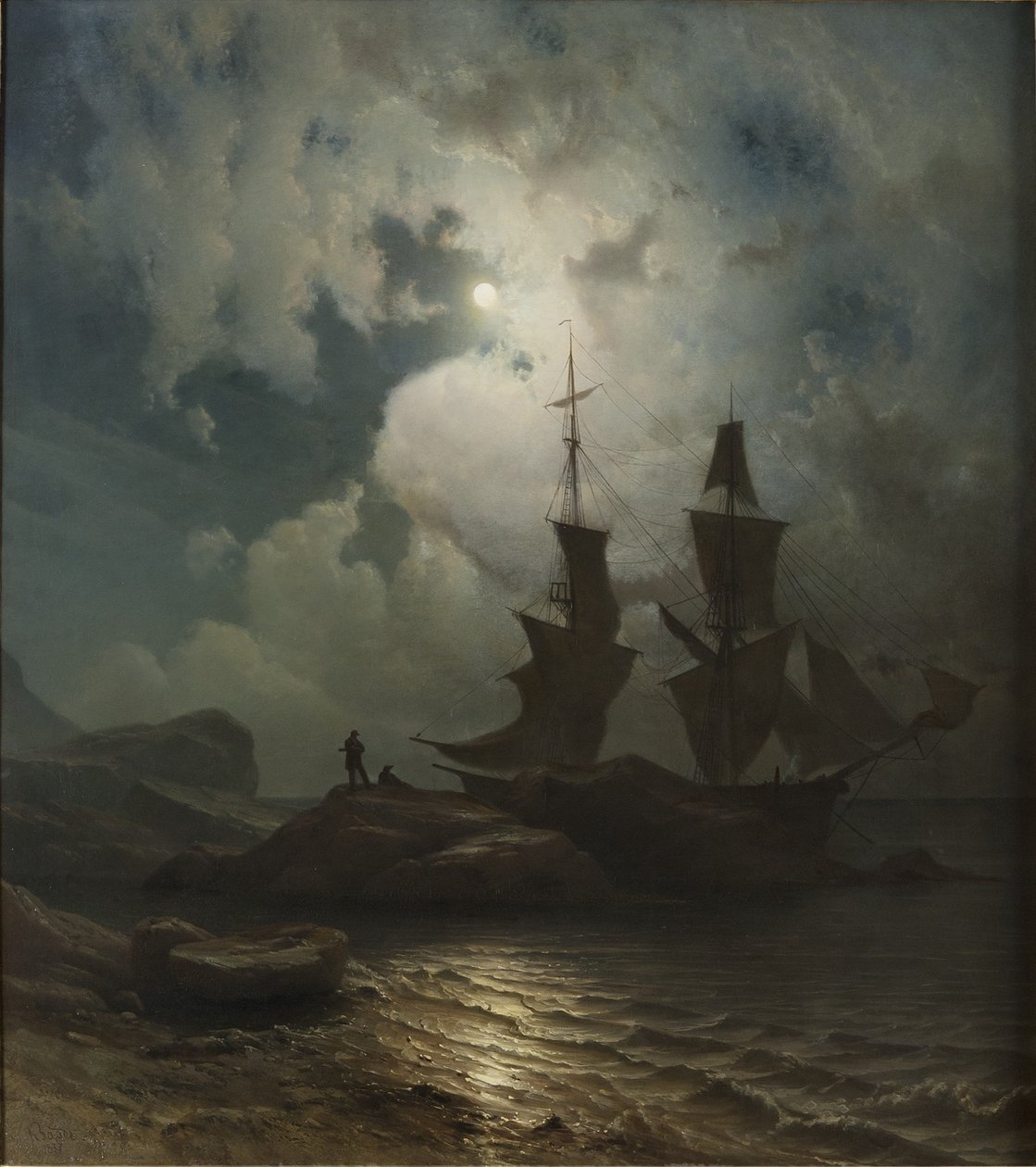Noruega:  Luz de luna en la costa de Noruega Luz de luna en la costa de Noruega de Knud Baade