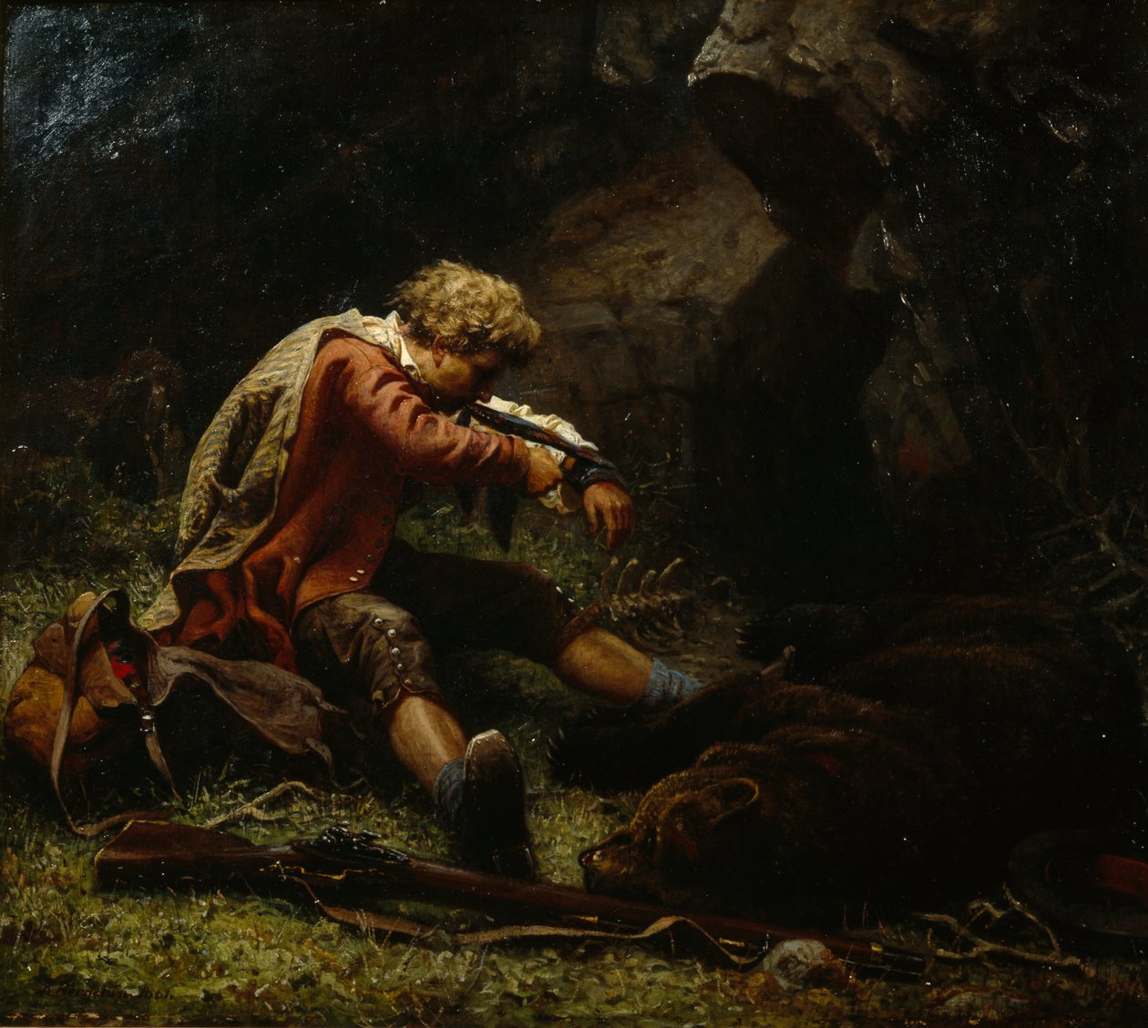 Cazadora de osos herida de Knud Bergslien