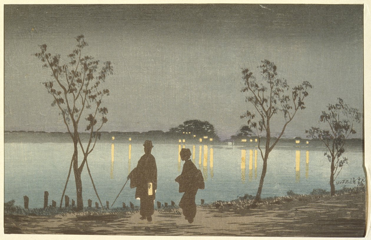 Noche en el río Sumida de Kobayashi Kiyochika