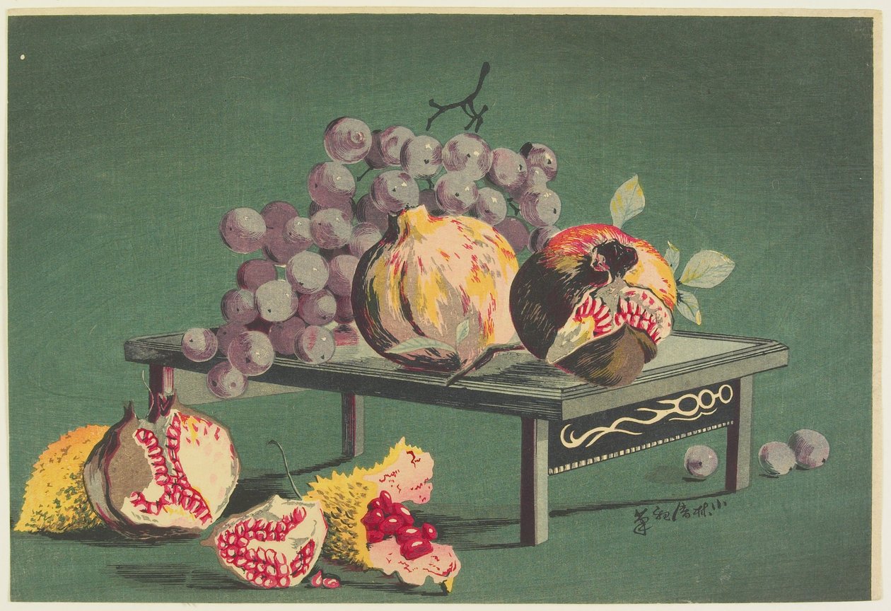 Granadas y uvas de Kobayashi Kiyochika