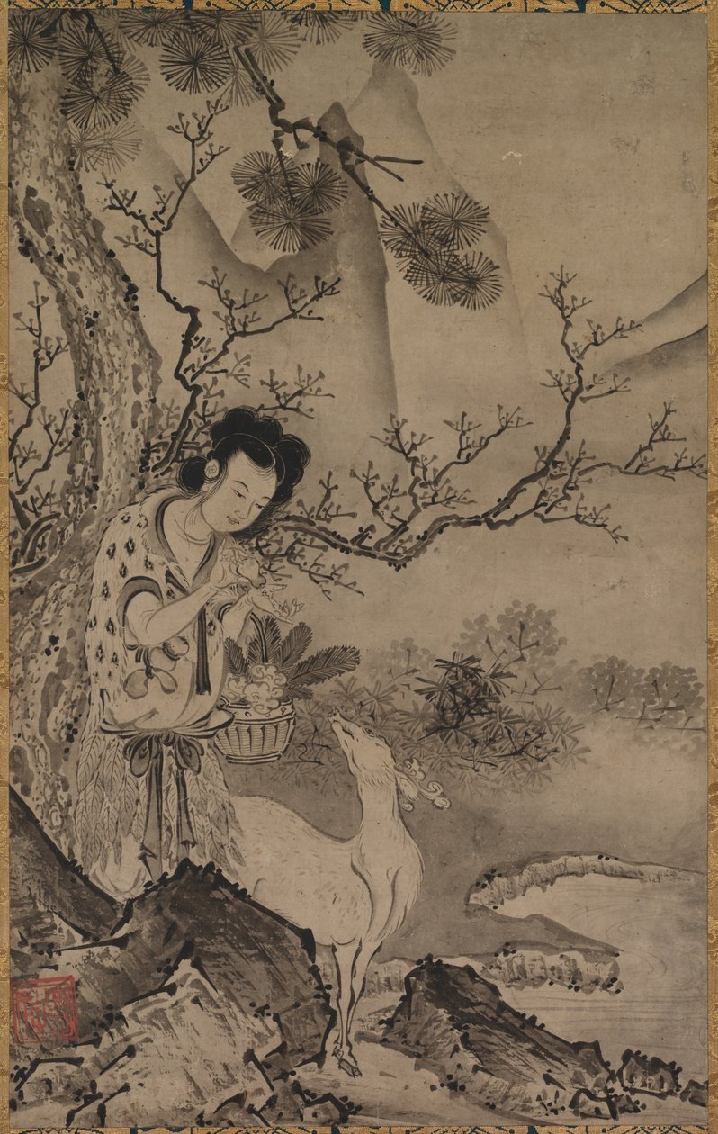 Female Daoist Figure in Landscape de Koboku