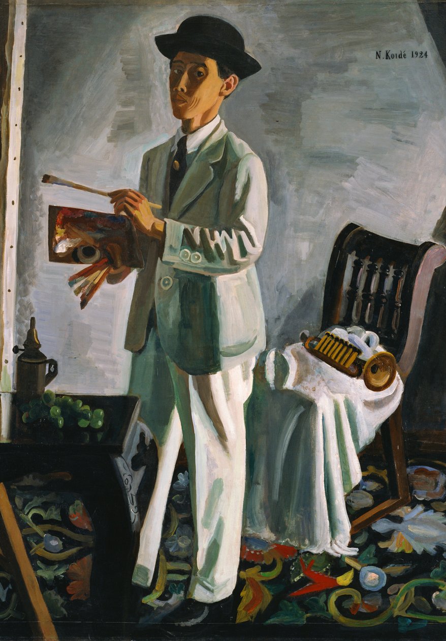 Autorretrato con sombrero de Narashige Koide