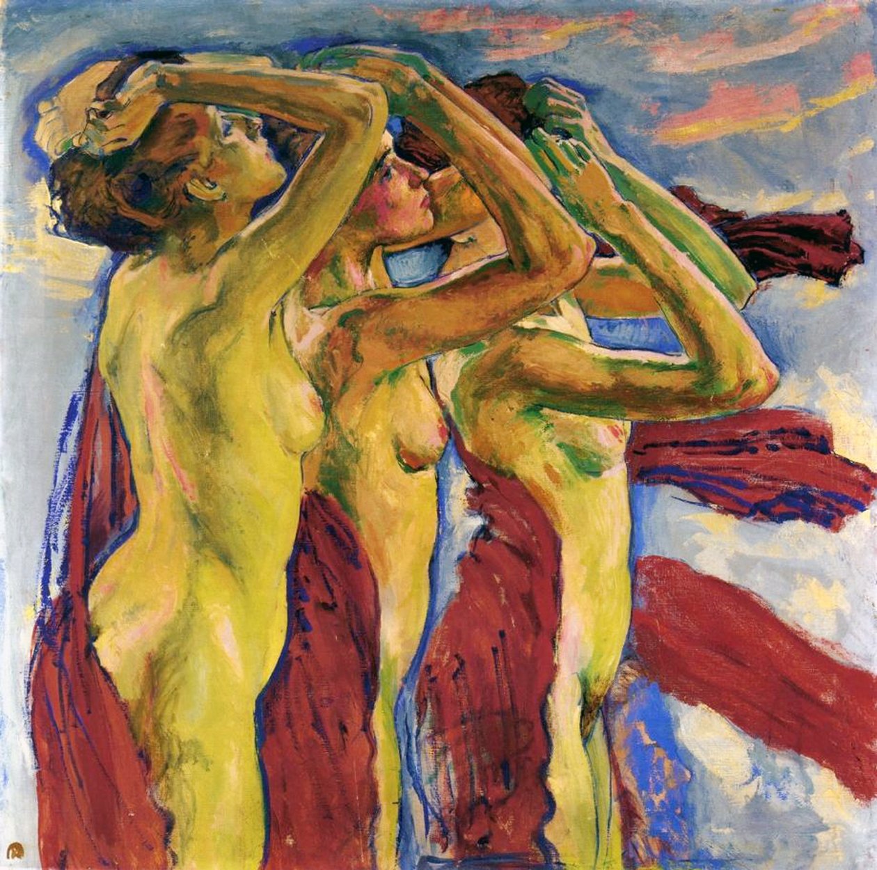 Tres desnudos de Koloman Moser