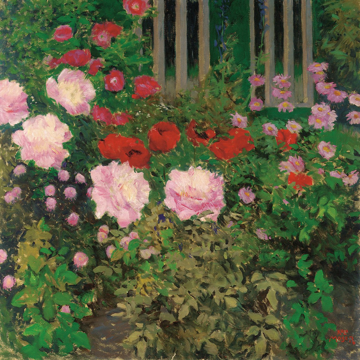 Flores y cerca de jardín de Koloman Moser