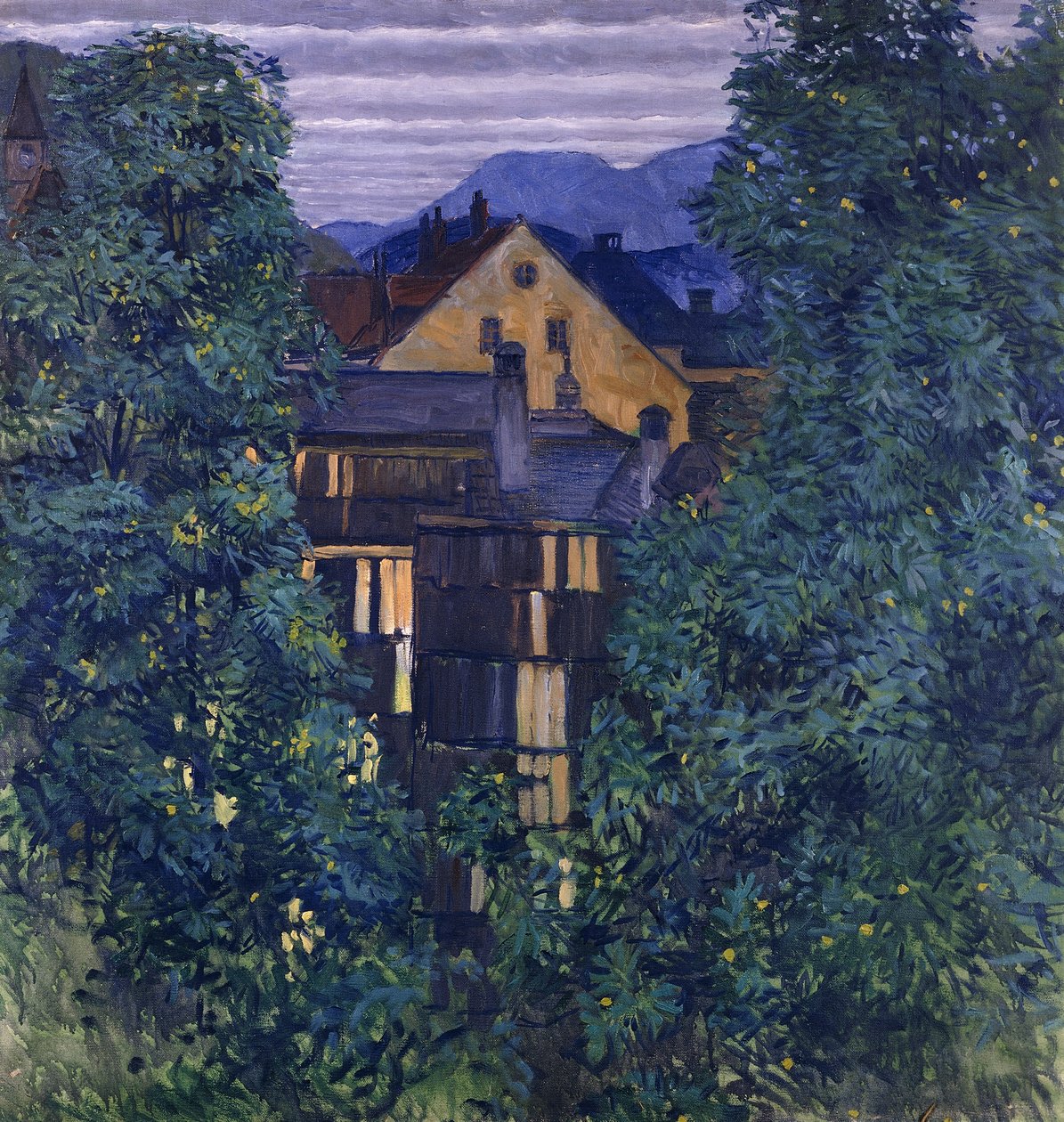 Vista de Payerbach, con el Rax al fondo de Koloman Moser
