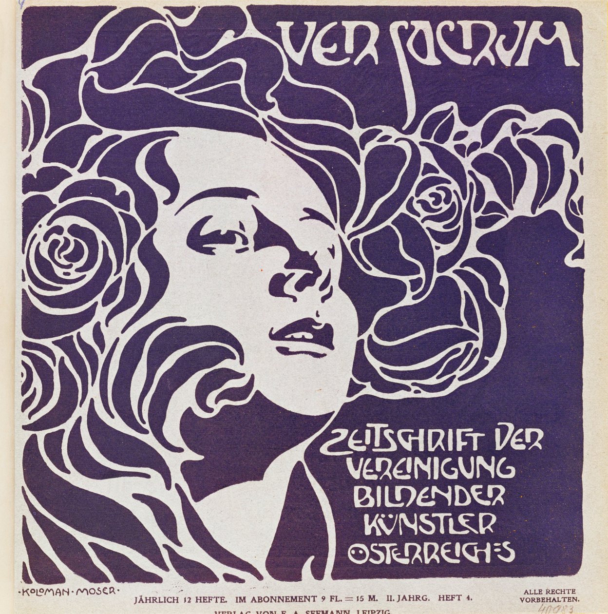 Portada del 4º número de 1899 de Ver Sacrum, la revista de los artistas del movimiento Art Nouveau Sezession ... de Koloman Moser