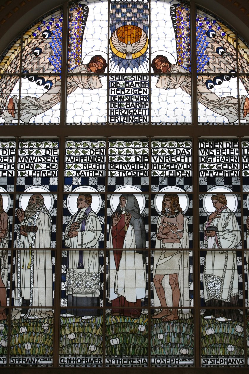 Vidriera de la iglesia Am Steinhof (iglesia Leopld), Viena, Austria de Koloman Moser
