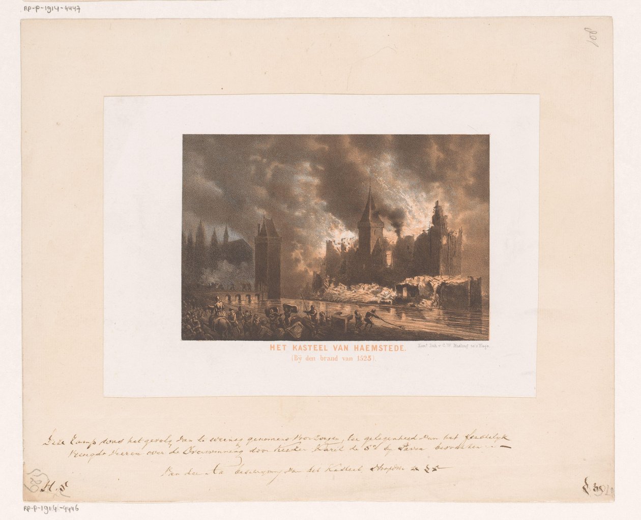 Incendio en el castillo de Haamstede
El castillo de Haemstede. (En el incendio de 1525). (título en el objeto) de Koninklijke Nederlandse Steendrukkerij van C.W. Mieling
