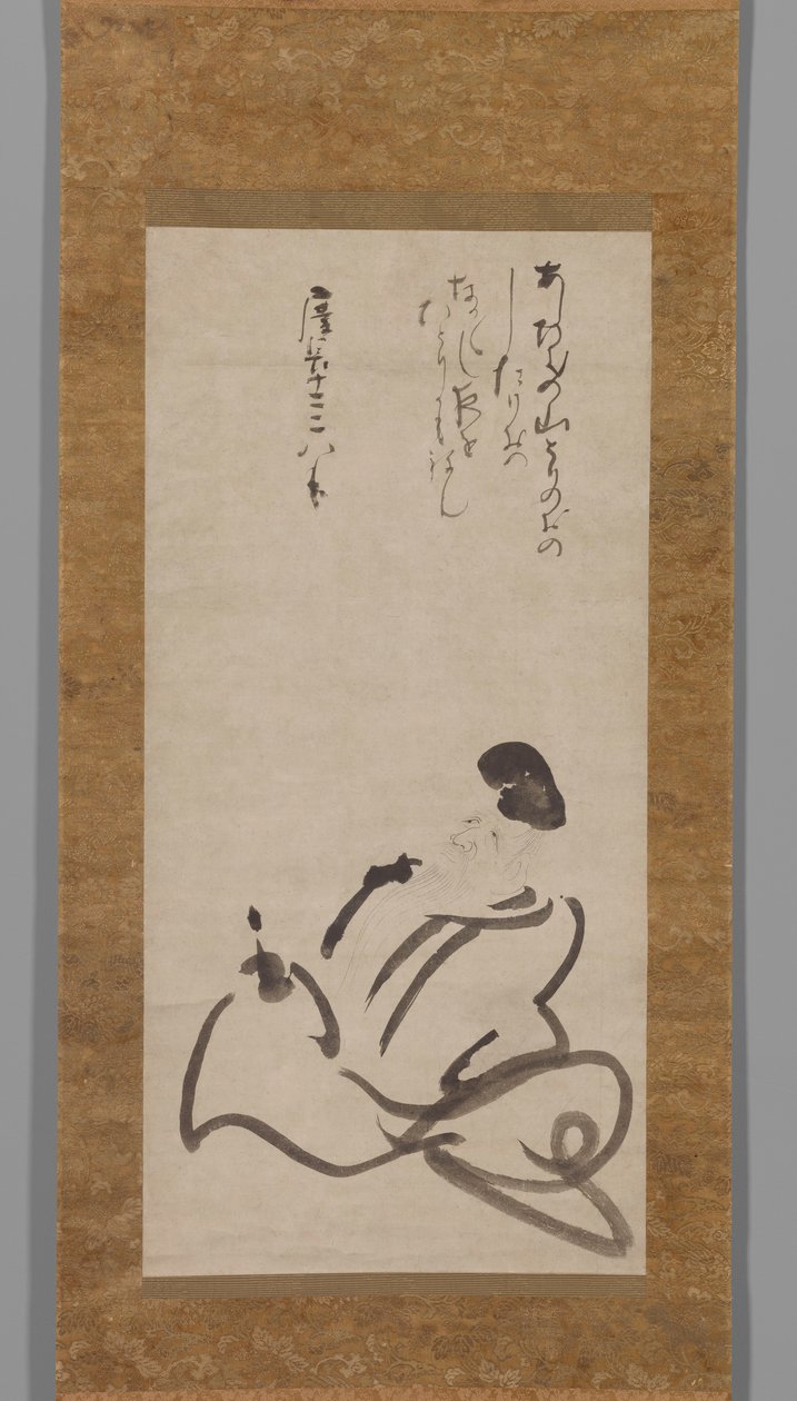 El poeta Hitomaro de Konoe Nobutada