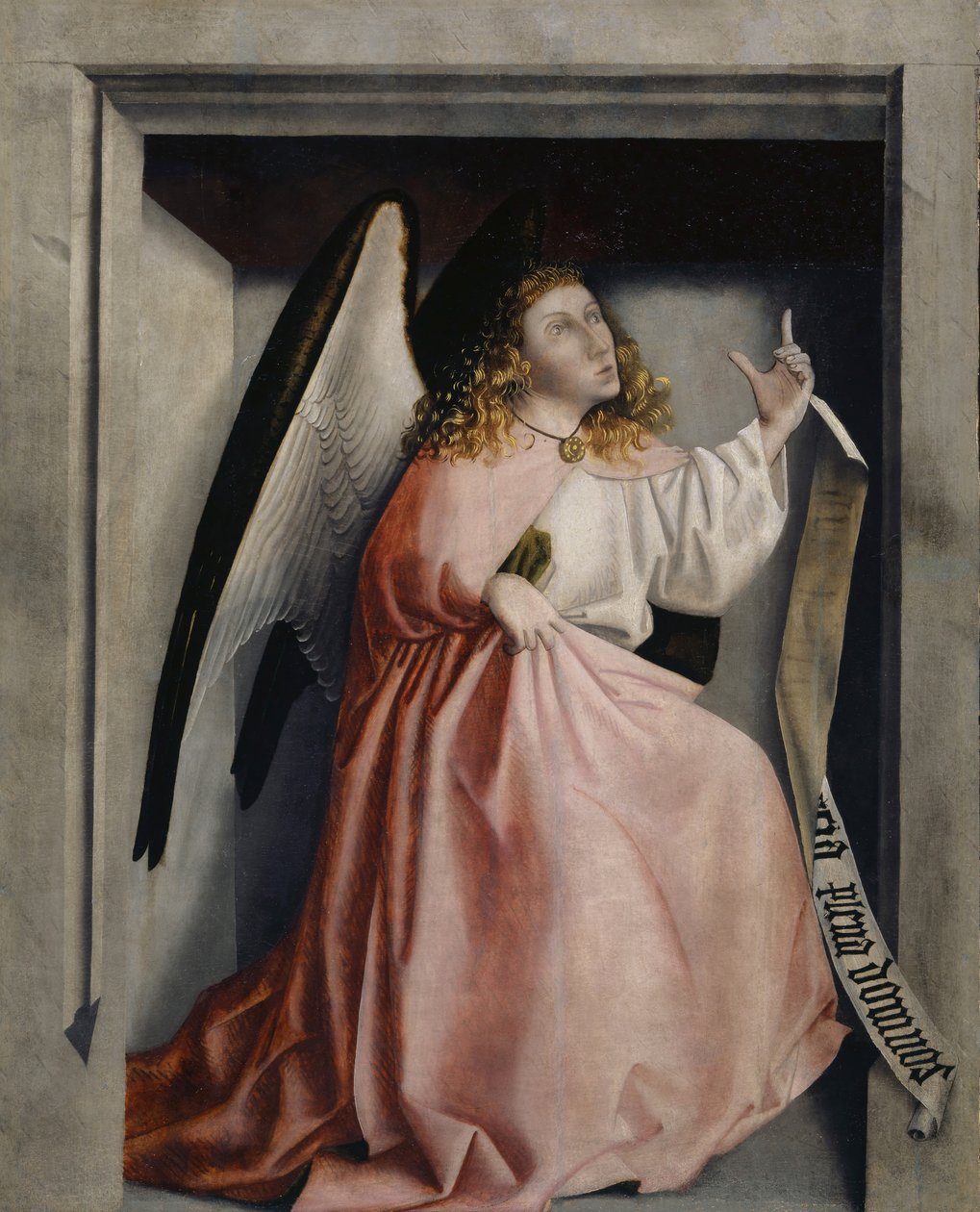 El ángel de la Anunciación del retablo Heilspiegel, c.1435 de Konrad Witz