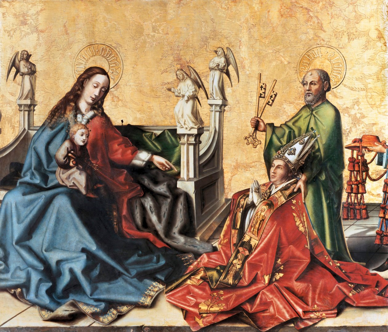 La presentación del Cardenal de Mies a la Virgen. Pintura de Konrad Witz, c.1444 de Konrad Witz