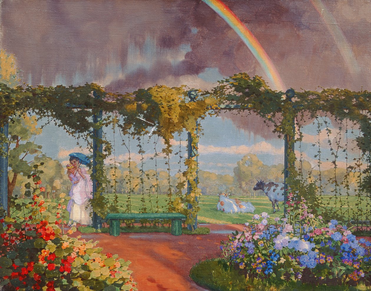 Paisaje con un arco iris, 1915 de Konstantin Andreevic Somov