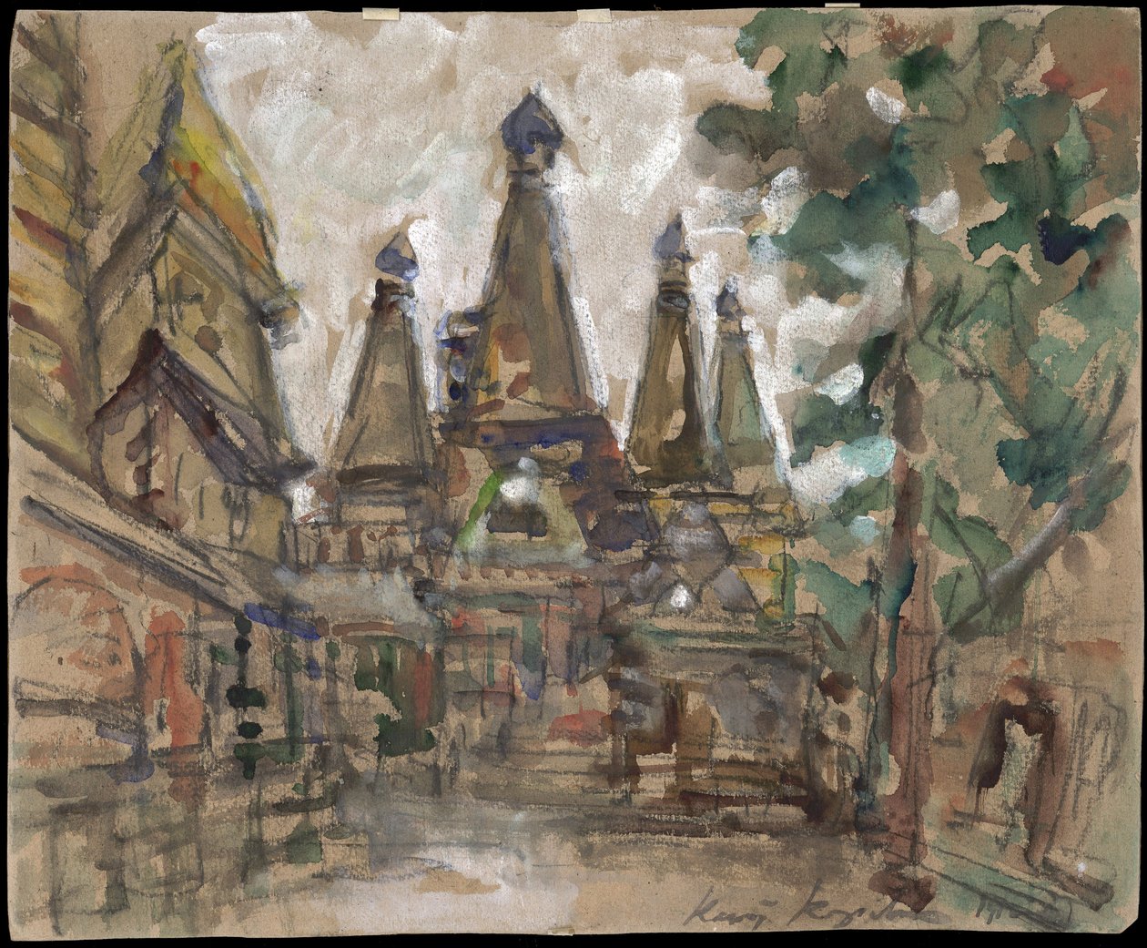 Diseño escénico para la ópera La novia del zar de N. Rimsky-Korsakov de Konstantin Alekseevich Korovin