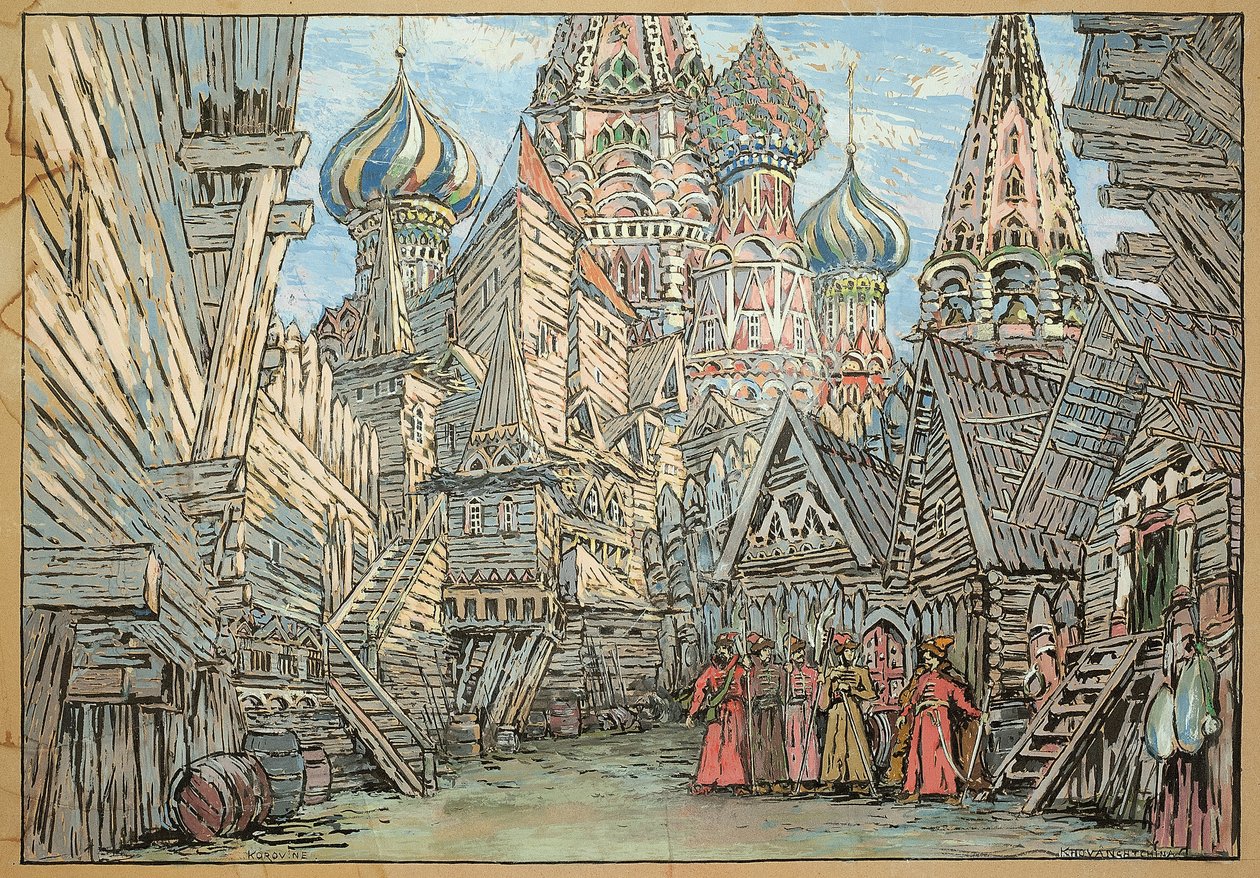 Diseño de escenografía para el Acto I de la ópera 
