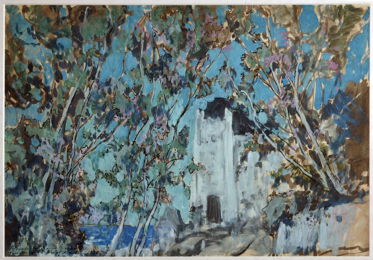 Diseño de escenario para la ópera Ruslan y Lyudmila de M. Glinka, 1906 de Konstantin Alekseevich Korovin
