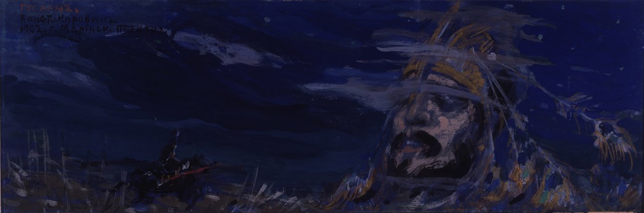 Diseño de escenario para la ópera Ruslan y Ludmila de M. Glinka, 1907 de Konstantin Alekseevich Korovin